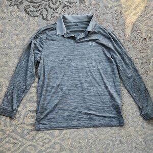 Under Armour Men's Long Sleeve Polo Shirt Heathered Gray XL